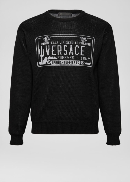 Pulovere Versace License Plate Logo Jacquard Barbati | AKSFLZO-24